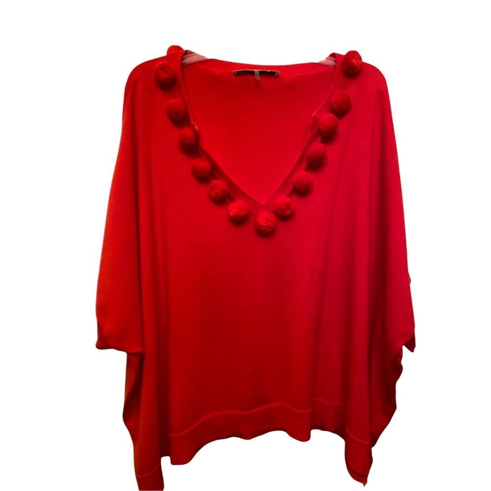 Trina Turk Red V-Neck Sweater